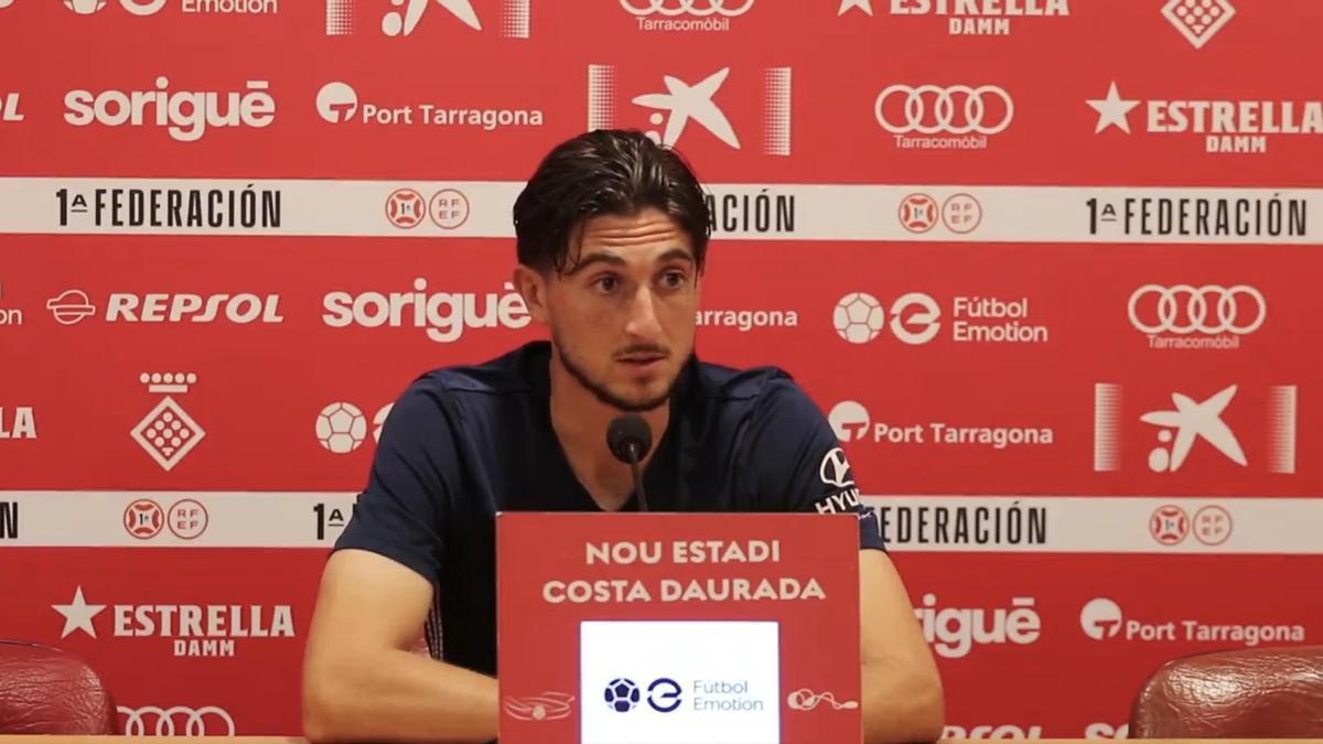 Álex Mula, durante la rueda de prensa en el Nou Estadi.