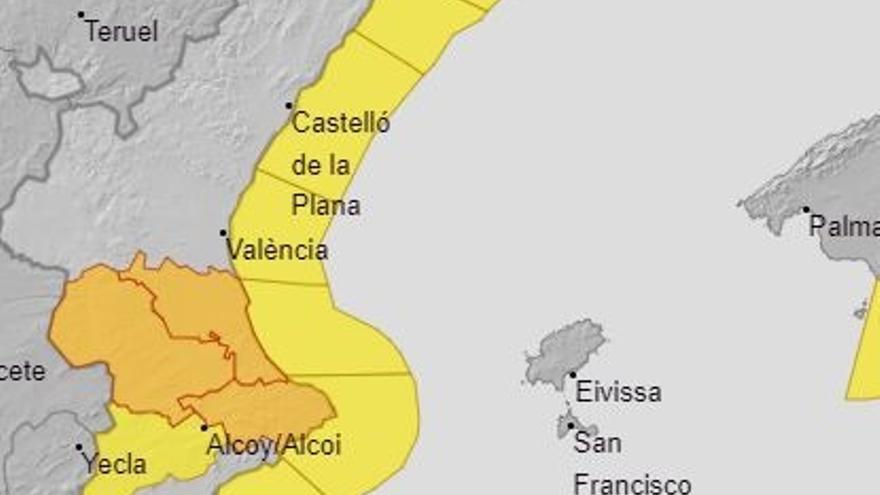 Avisos meteorológicos por precipitaciones y fenómenos costeros en la Comunitat Valenciana