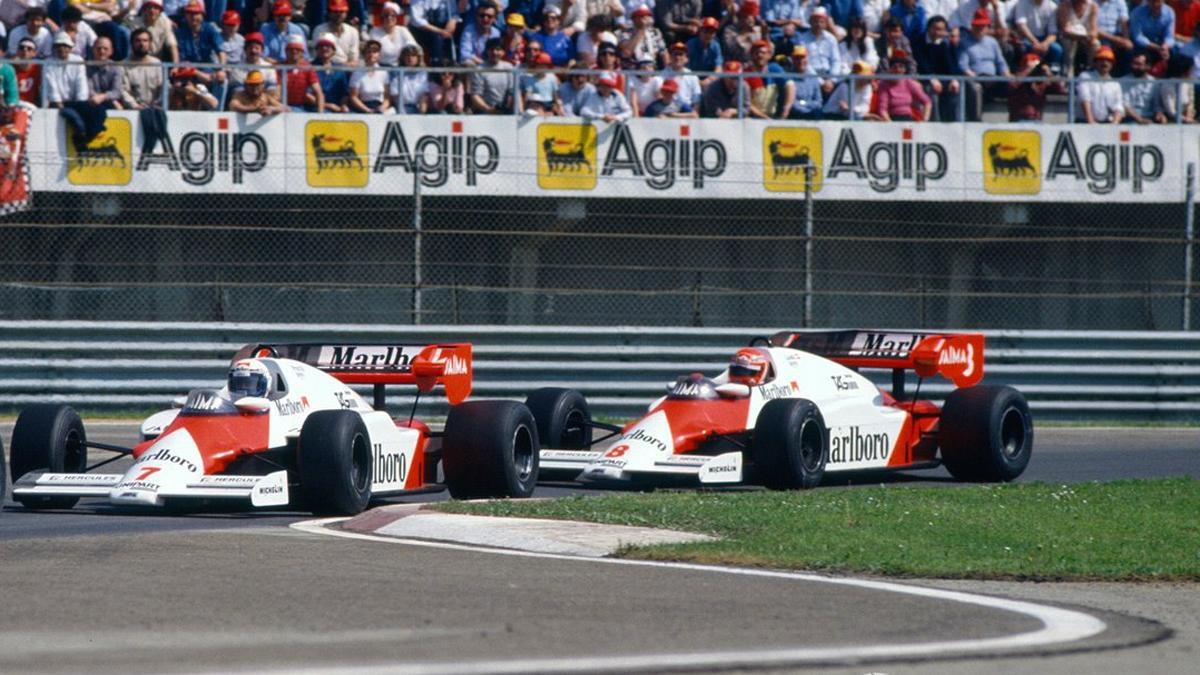 Lauda luchando con Prost por el campeonato