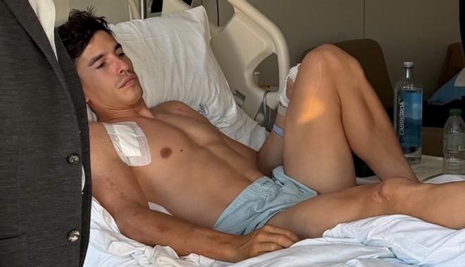 Marc Márquez, en su habitación del Hospital Ruber Internacional, de Madrid, el pasado domingo.