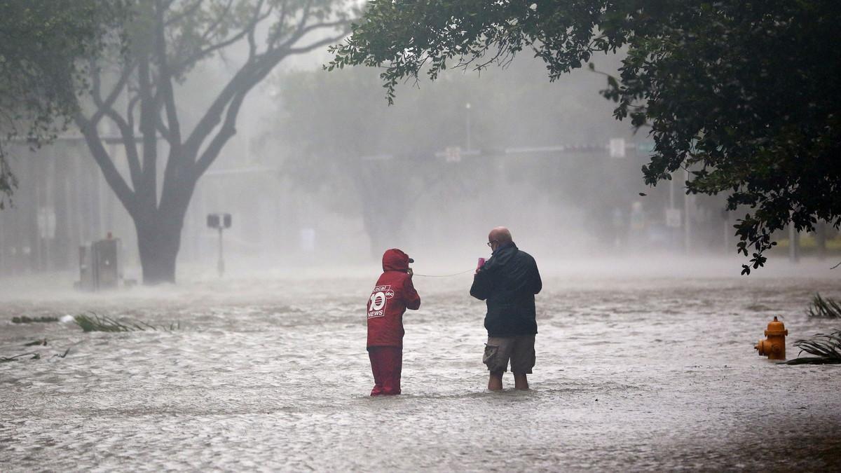 Inundaciones en Brickel, en Miami. 