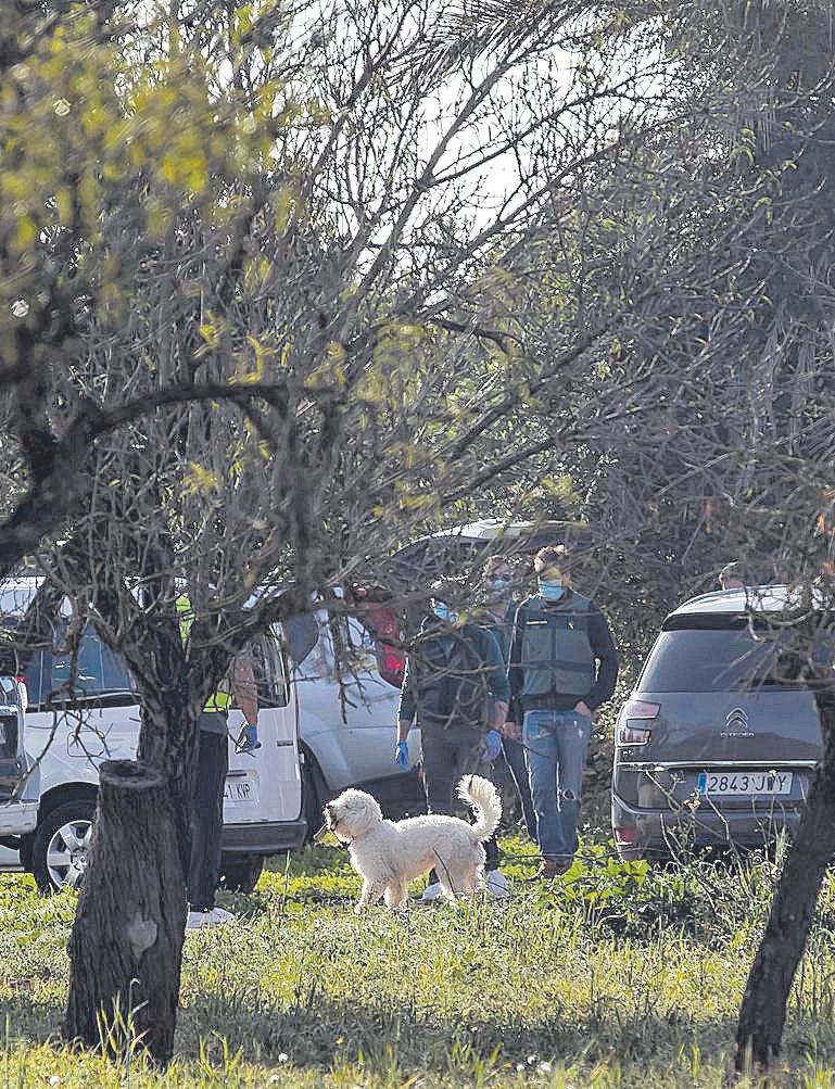 Los agentes revisaron la finca con perros adiestrados.