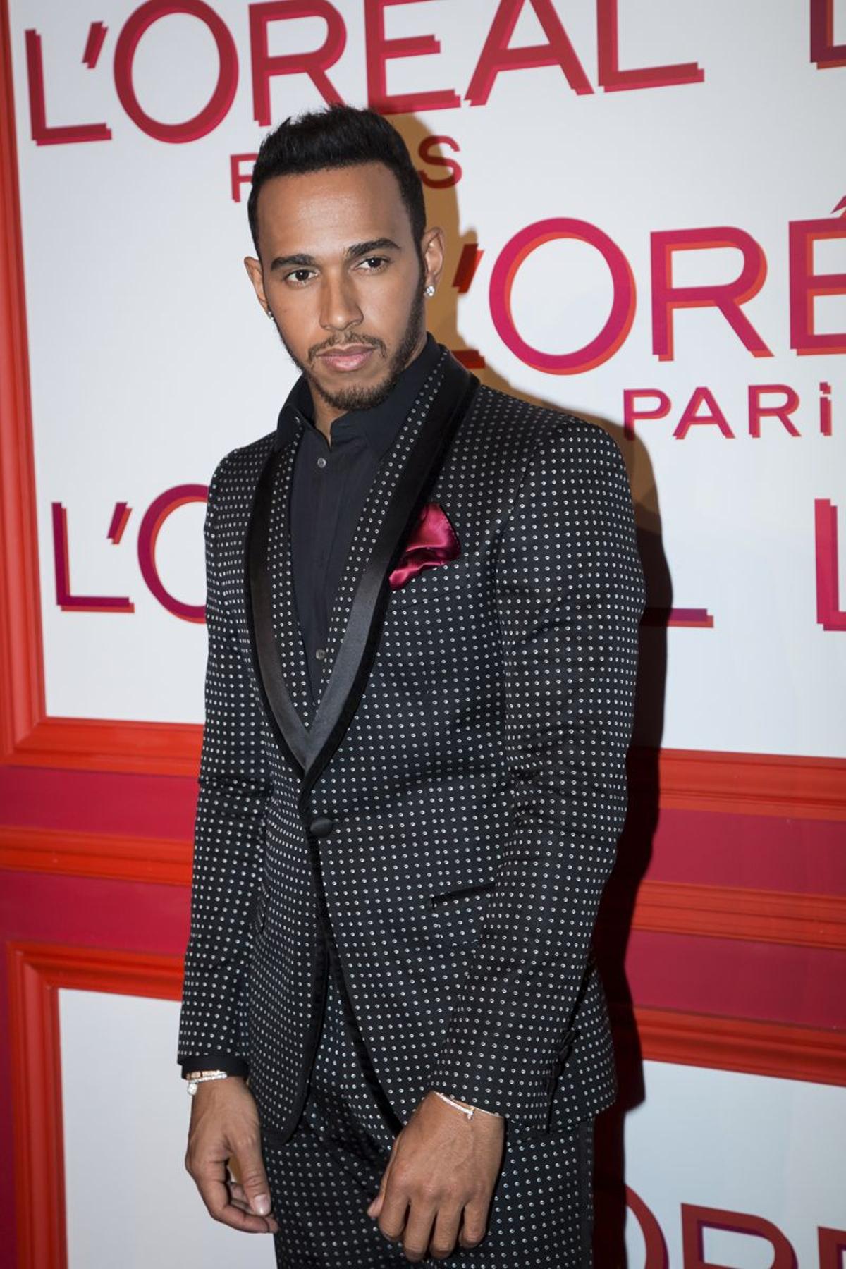 Lewis Hamilton en la fiesta de L'Oréal en París