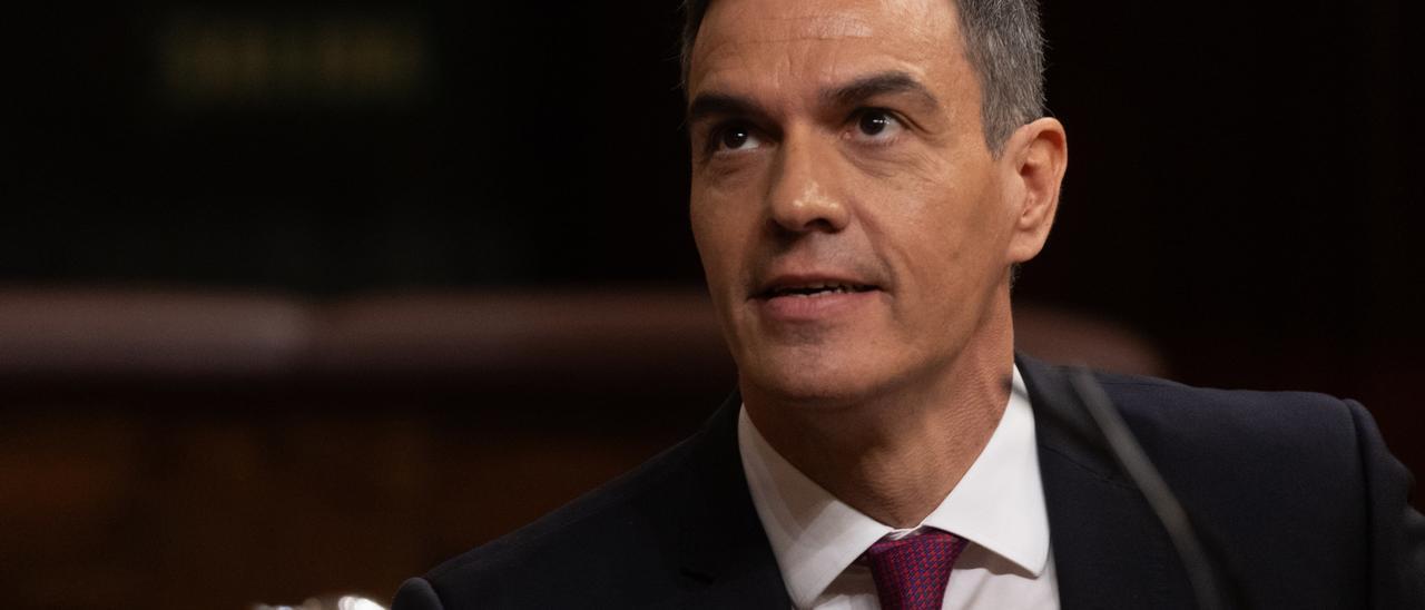 El presidente del Gobierno, Pedro Sánchez, durante una sesión plenaria, en el Congreso de los Diputados, a 10 de abril de 2024, en Madrid (España).