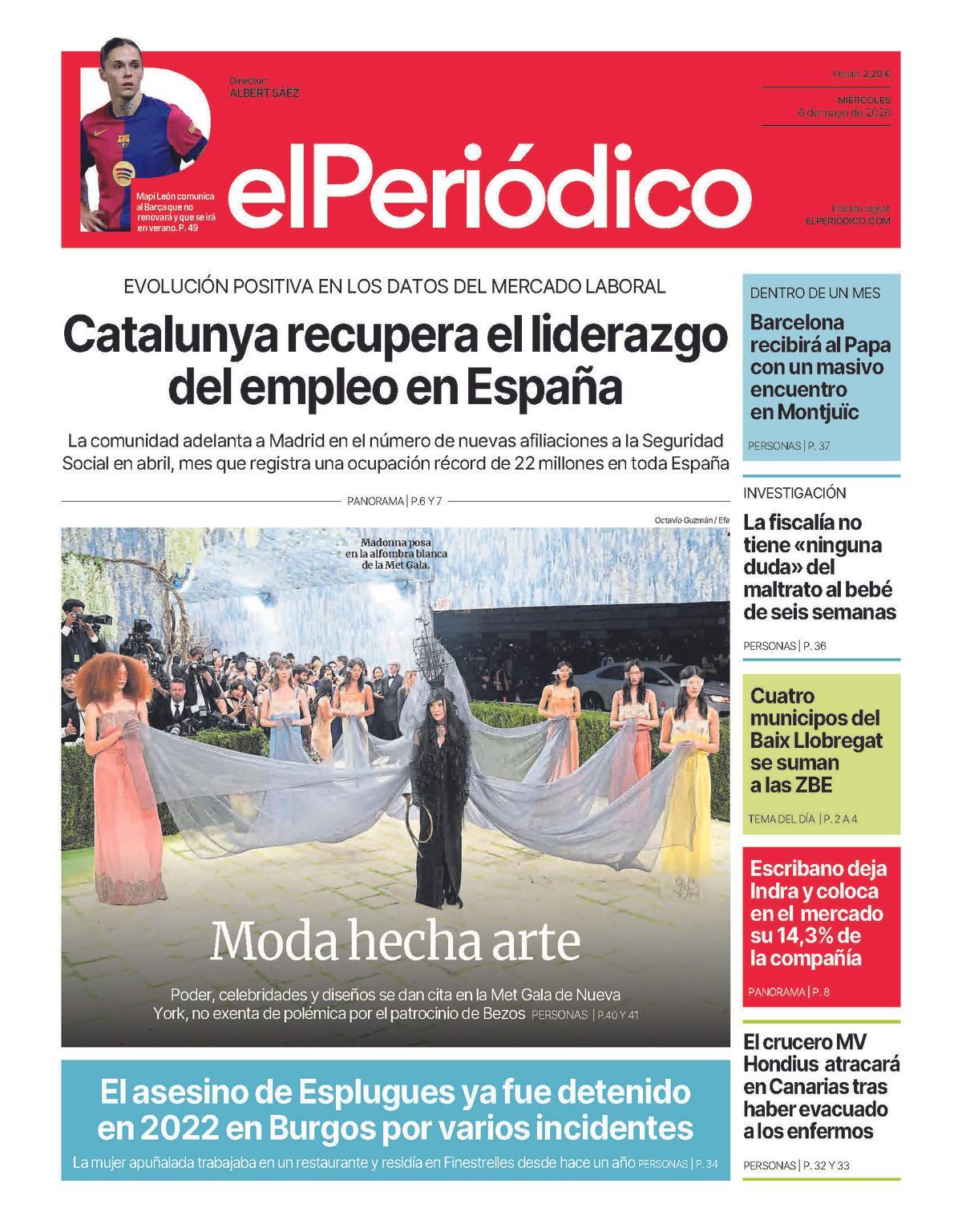 La portada de EL PERIÓDICO del 6 de mayo de 2026