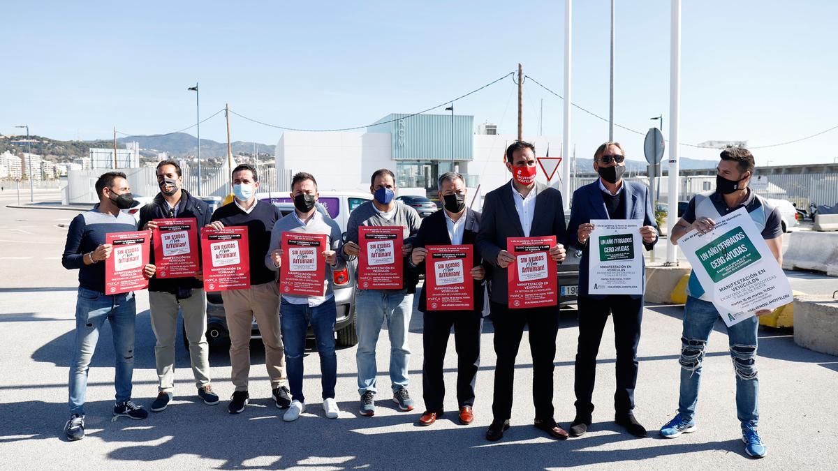 Manifestación de los hosteleros de Málaga por las calles de Málaga