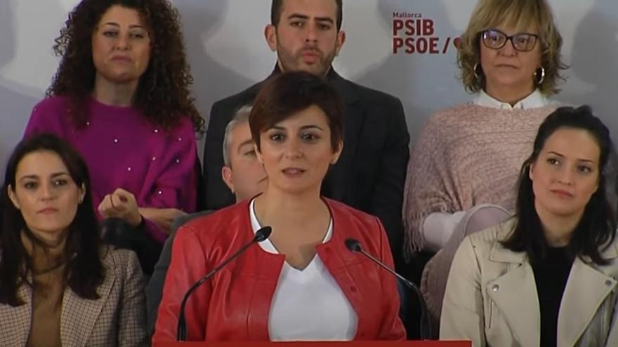 La ministra de Política Territorial y portavoz del Gobierno, Isabel Rodríguez, en la inauguración de la Convención Municipal de la Federación Socialista de Mallorca