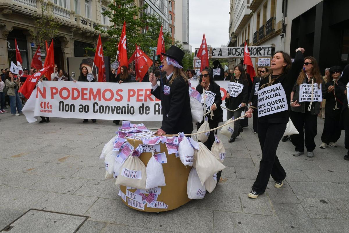 Nueva jornada de protesta en el sector textil de A Coruña