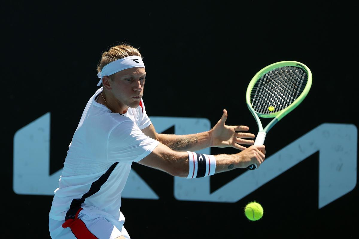 Alejandro Davidovich Fokina of Spain in action against Alexander Bublik