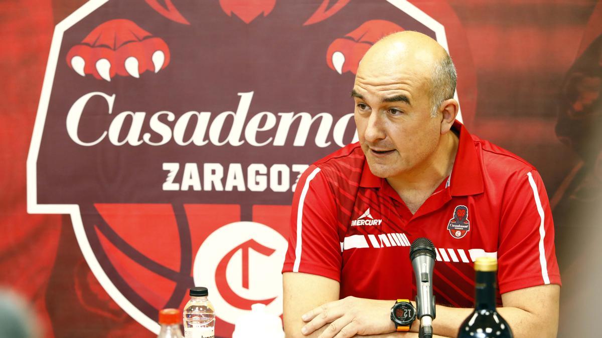 Ponsarnau, en una rueda de prensa durante un partido la temporada pasada