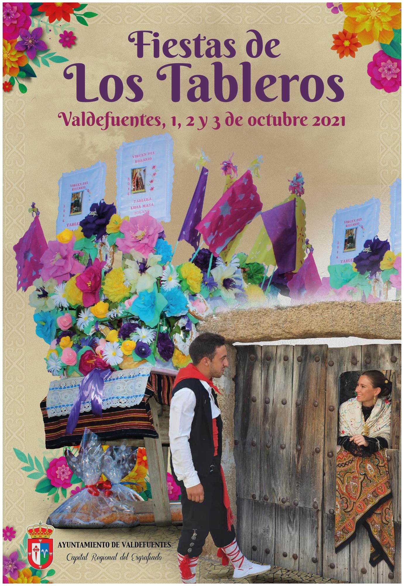 Cartel de las Fiestas de los Tableros 2021 en Valdefuentes.