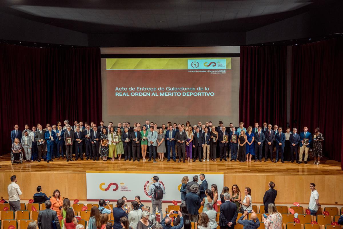 Los premiados en la Gala de la Real Orden del Mérito Deportivo en Madrid.