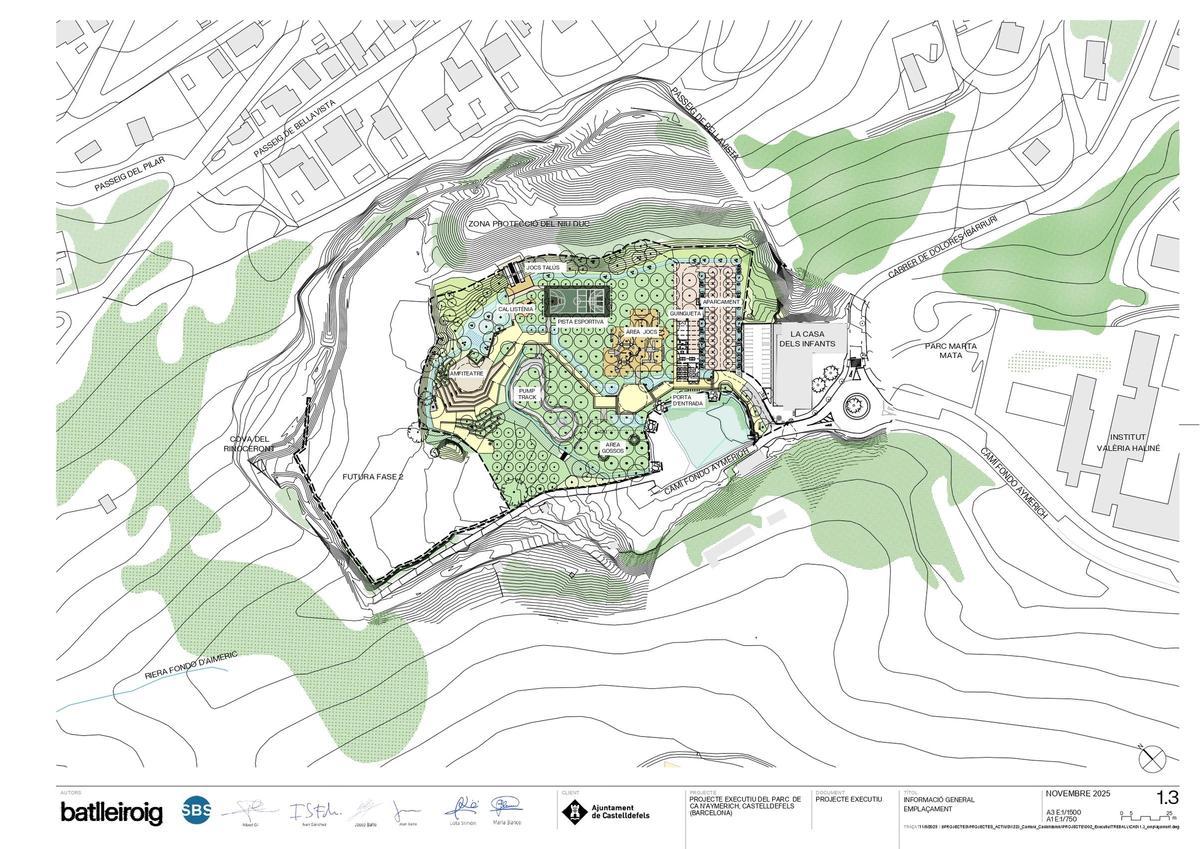 Uno de los mapas del proyecto para transformar la cantera de Ca n'Aimeric de Castelldefels en un parque metropolitano.