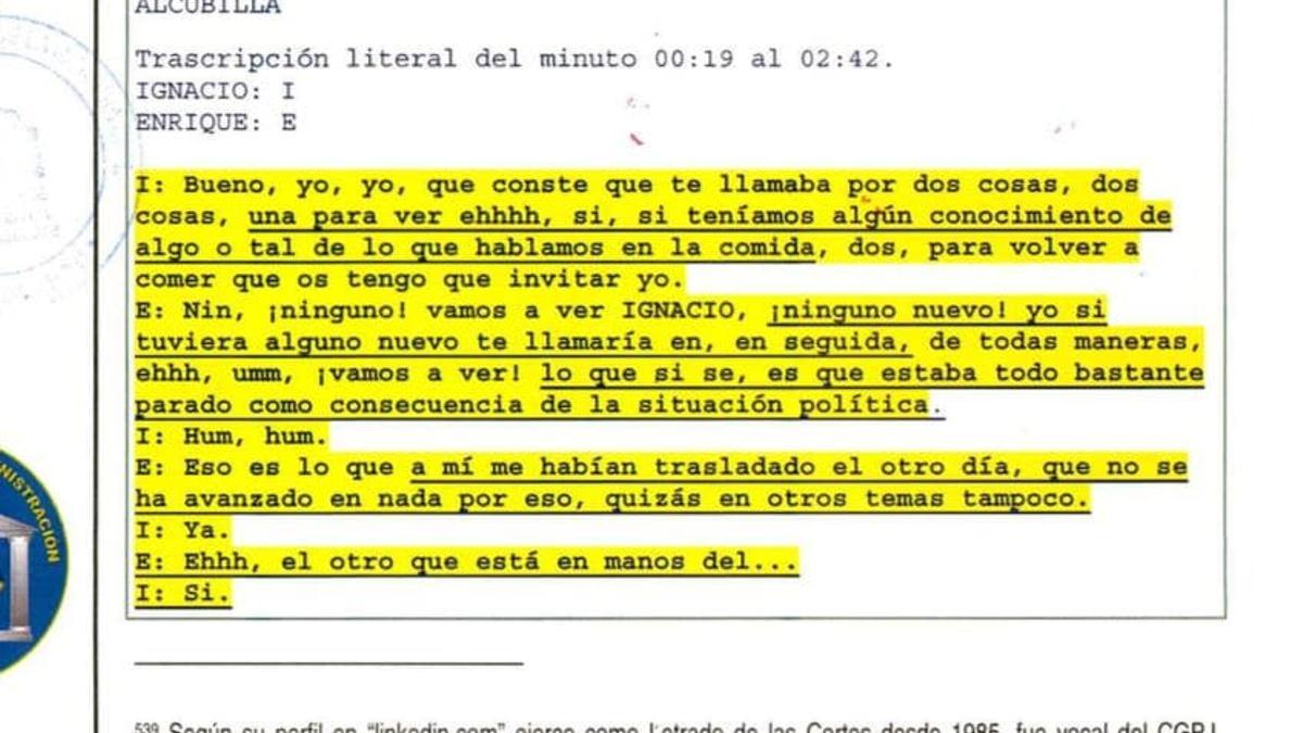 Oficio de la UCO sobre Enrique Arnaldo