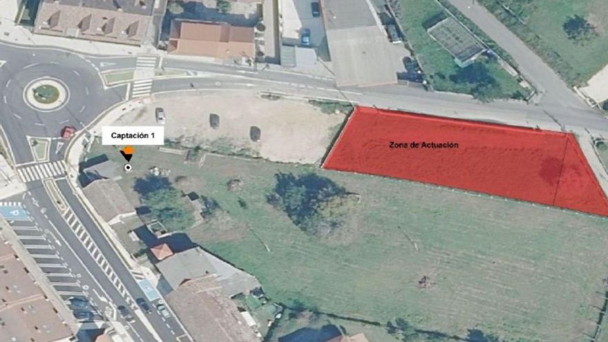 Parcela elegida, en rojo, para la estación de servicio. | FdV