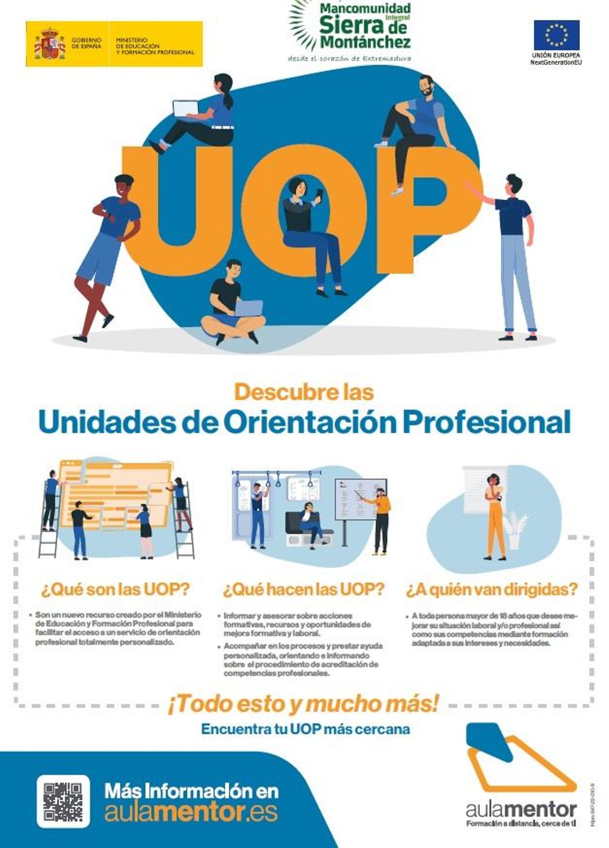 Cartel de las Unidades de Orientación Profesional.