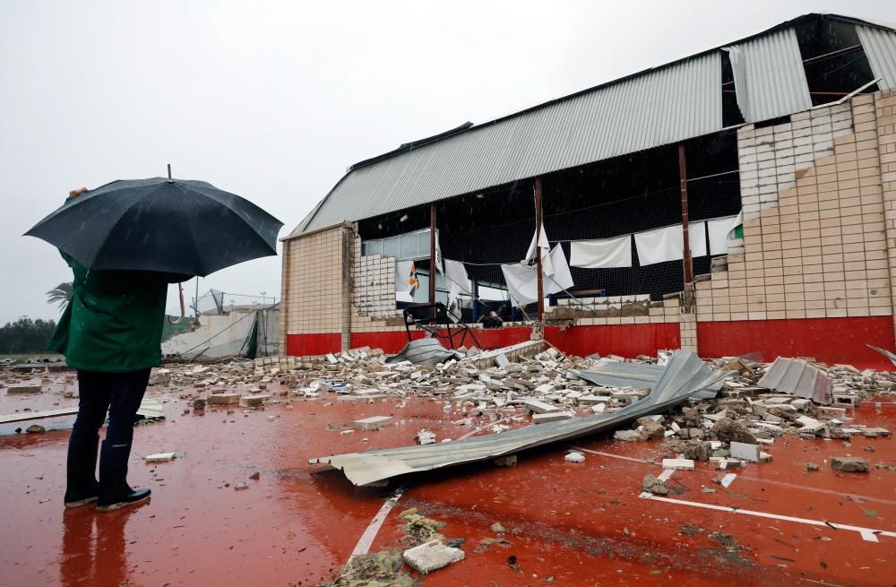 Efectos del tornado en Dénia