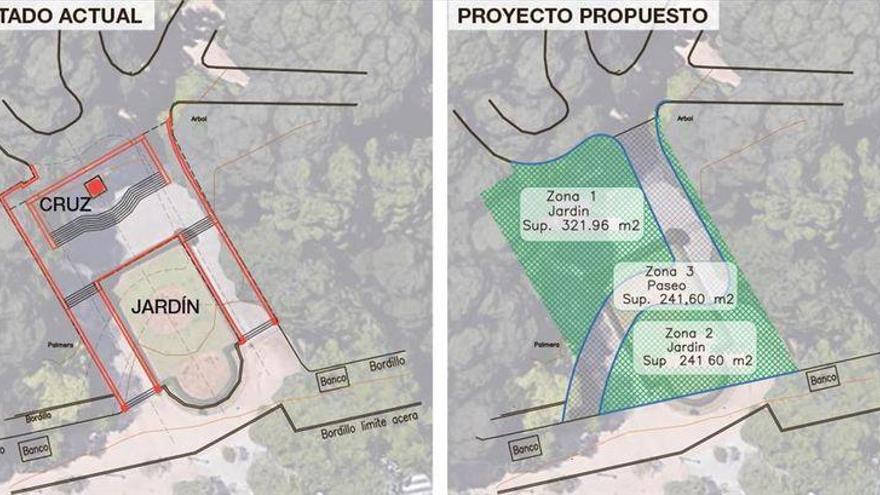 Zonas verdes y paseo para sustituir la cruz del parque Ribalta