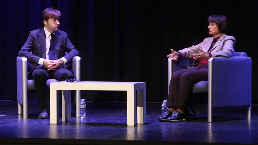 Albert Serra i Catherine Millet, ahir a l&#039;EspaiCaixa de Girona.