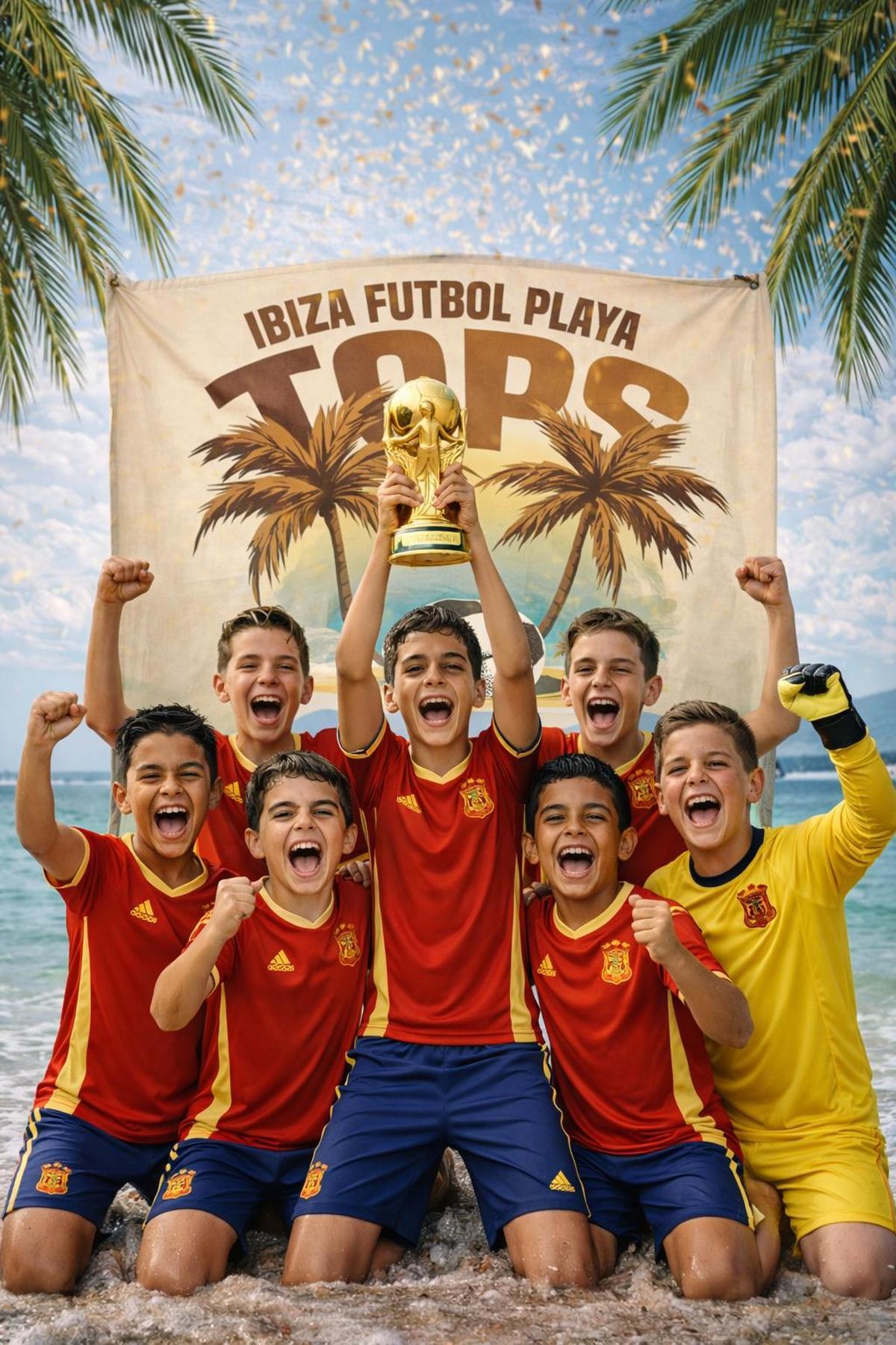 Cartel del Ibiza Tops de Fútbol Playa