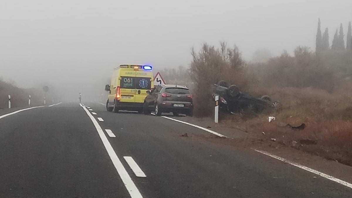 Un herido grave en un accidente en Quinto de Ebro