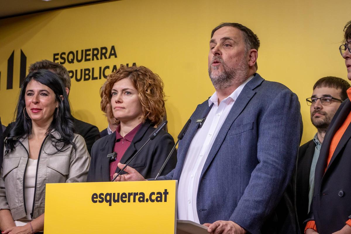Primer discurso de Oriol Junqueras tras ganar las elecciones en ERC.