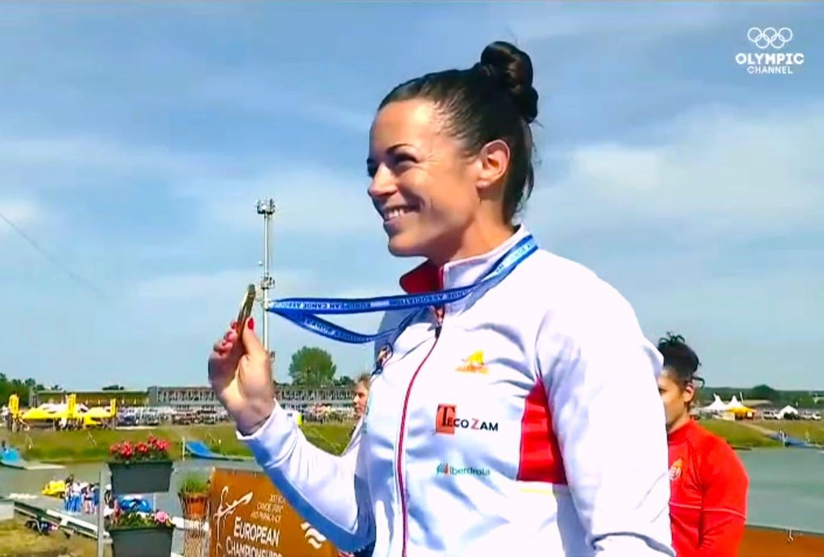 Laura pedruelo, con la medalla de bronce en el Europeo
