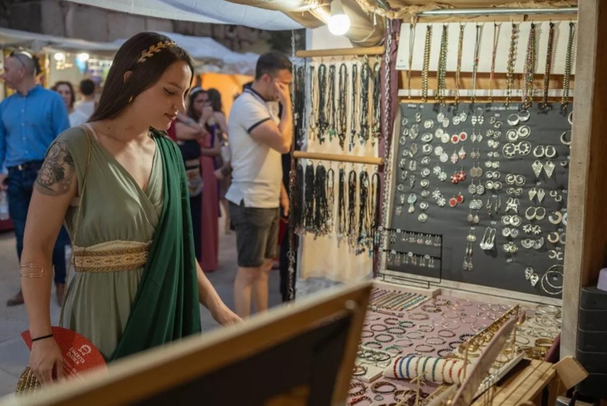 Puesto de Emerita Lvdica durante una edición pasada de la fiesta.