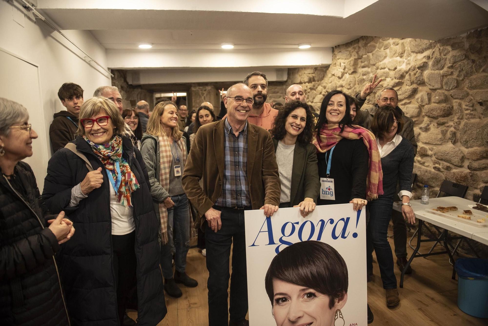 Elecciones en Galicia | El BNG en su sede en A Coruña tras conocer el resultado electoral