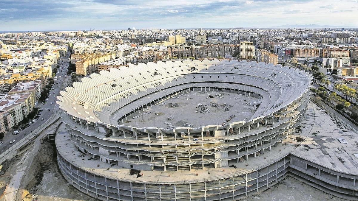 La obra del Nou Mestalla podría reemprenderse en los primeros meses de 2024