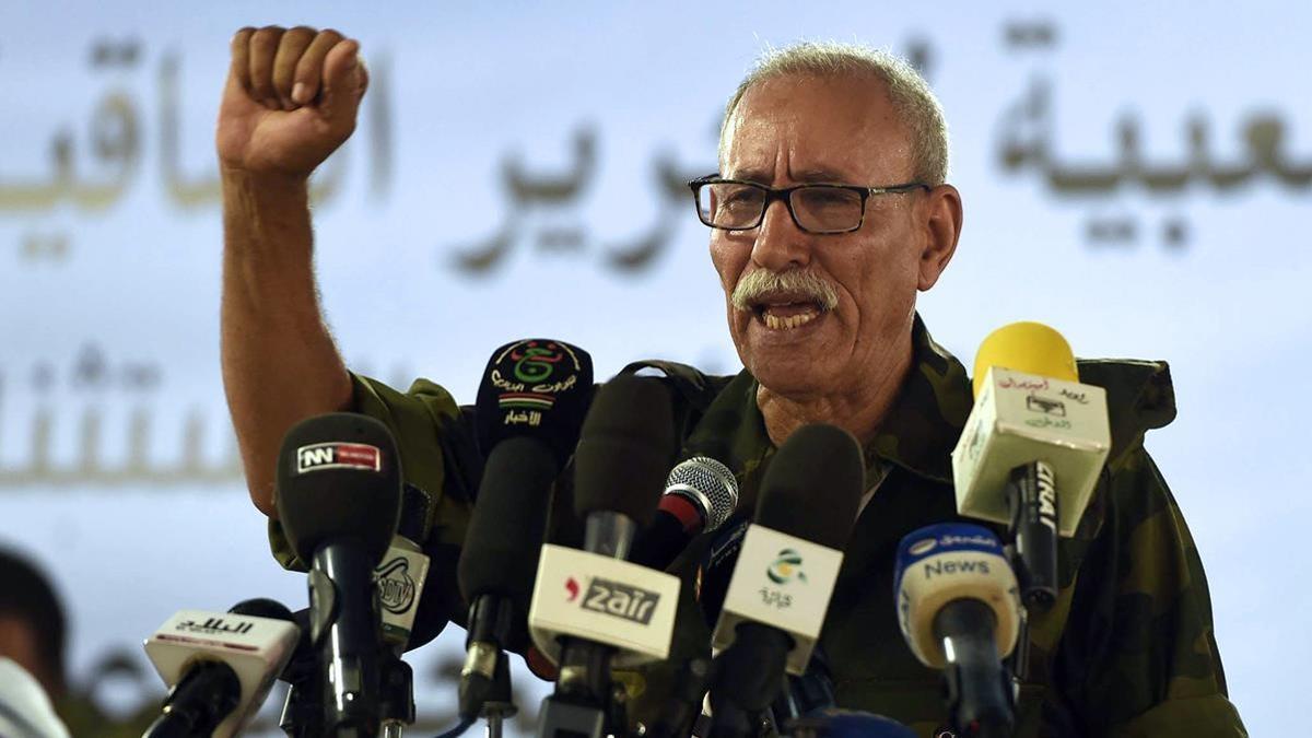 Brahim Ghali  newly elected Polisario secretary general and president of the self-proclaimed Sahrawi Arabic Democratic Republic  delivers a speech during the PF s extraordinary congress on July 9  2016 at the Sahrawi refugee camp of Dakhla  170 kms to the southeast of the Algerian city of Tindouf  in the disputed territory of Western Sahara  Western Sahara independence movement Polisario Front elected a founding member of the group as its new leader Saturday  Algeria s APS news agency said  after its head of 40 years died in late May  Ghali  67-years-old  -- who represented the Algeria-backed movement in Madrid then in Algiers -- is to succeed Mohamed Abdelaziz  who spent decades fighting Morocco for the independence of the territory    AFP PHOTO   Farouk Batiche