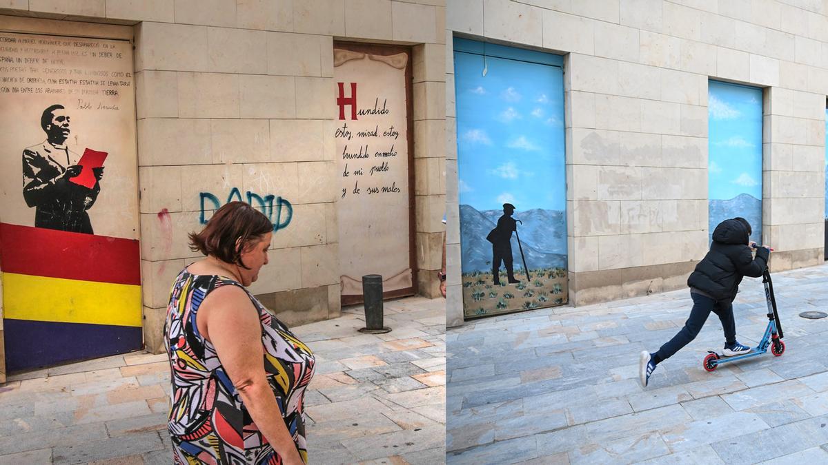 División de opiniones sobre los nuevos murales y vinilos del Rincón Hernandiano en Orihuela