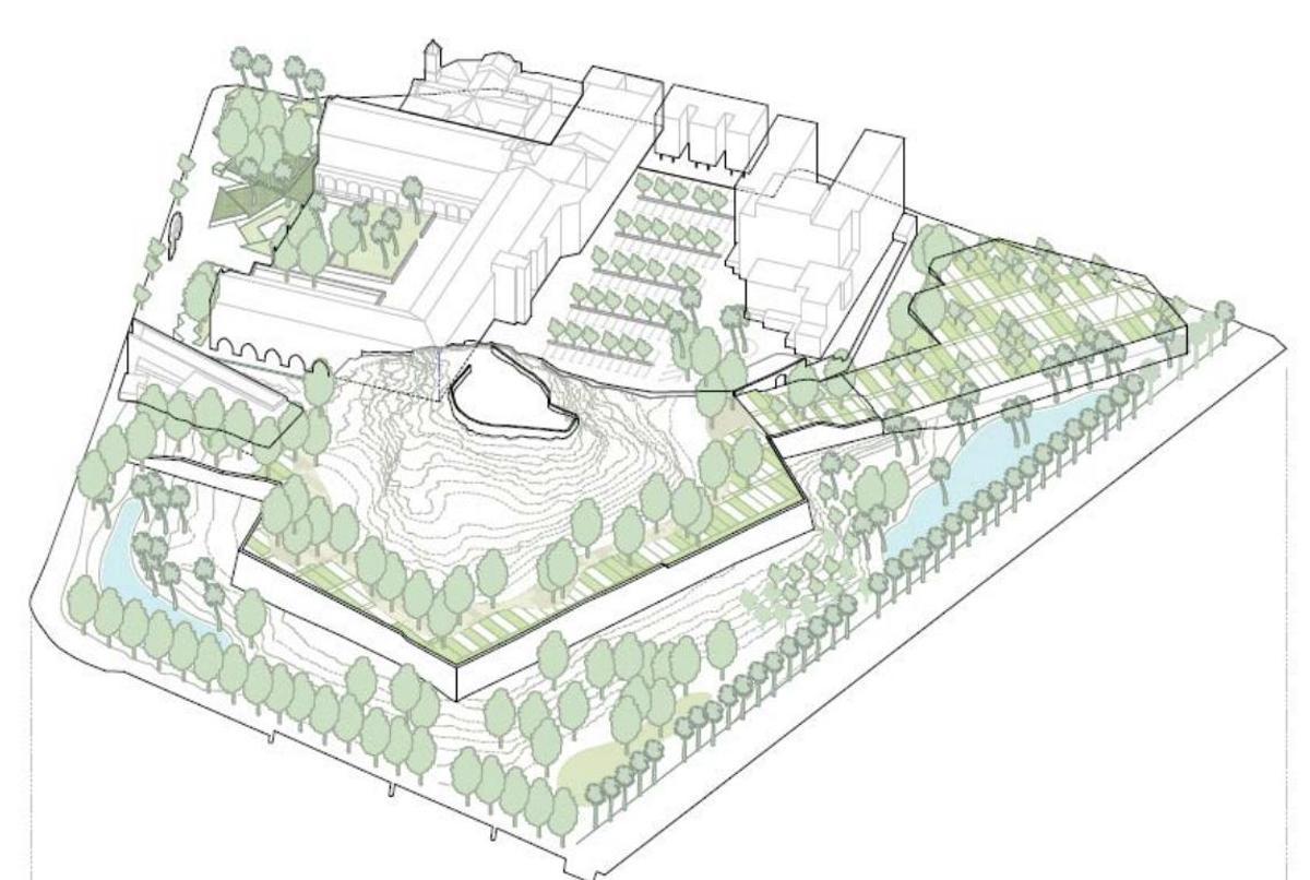 Recreación del Cerro de San José en Cartagena una vez ejecutadas las obras.