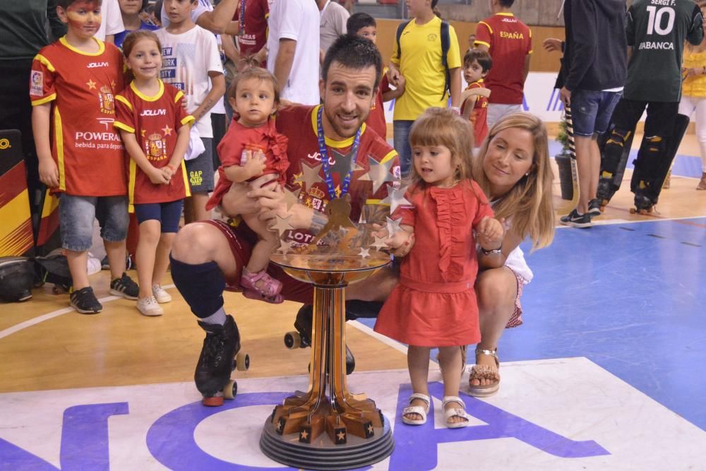 Fiesta en Riazor al ganar España el Europeo