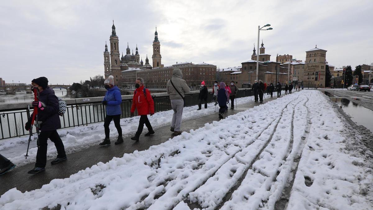Zaragoza nevada tras el paso de la tormenta 'Filomena' en enero de 2021.