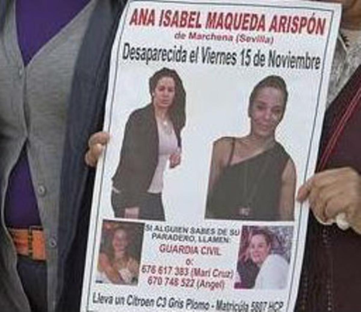 Cartell amb la imatge d’Ana Isabel Maqueda Arispón, desapareguda al novembre. Cartell amb la imatge d’Ana Isabel Maqueda Arispón, desapareguda al novembre.