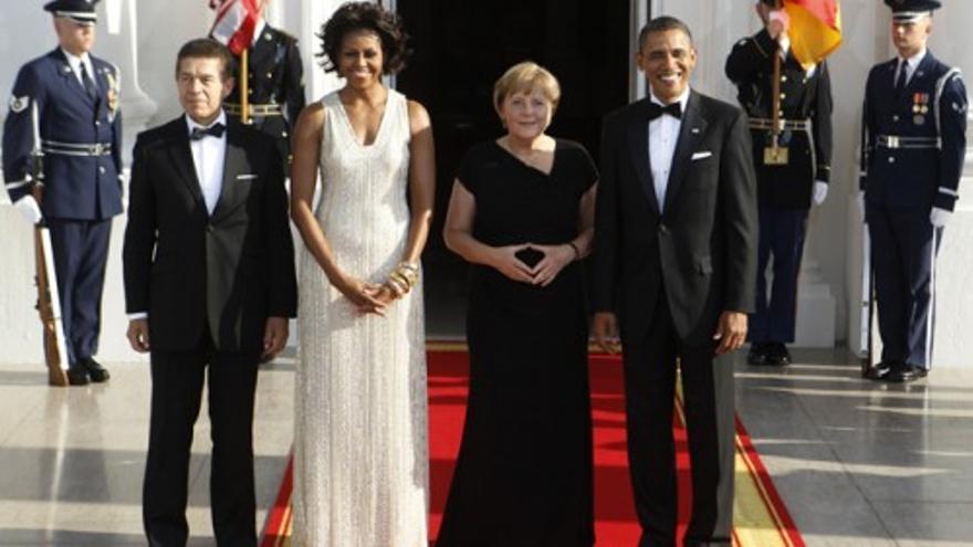 Merkel y su marido con los Obama