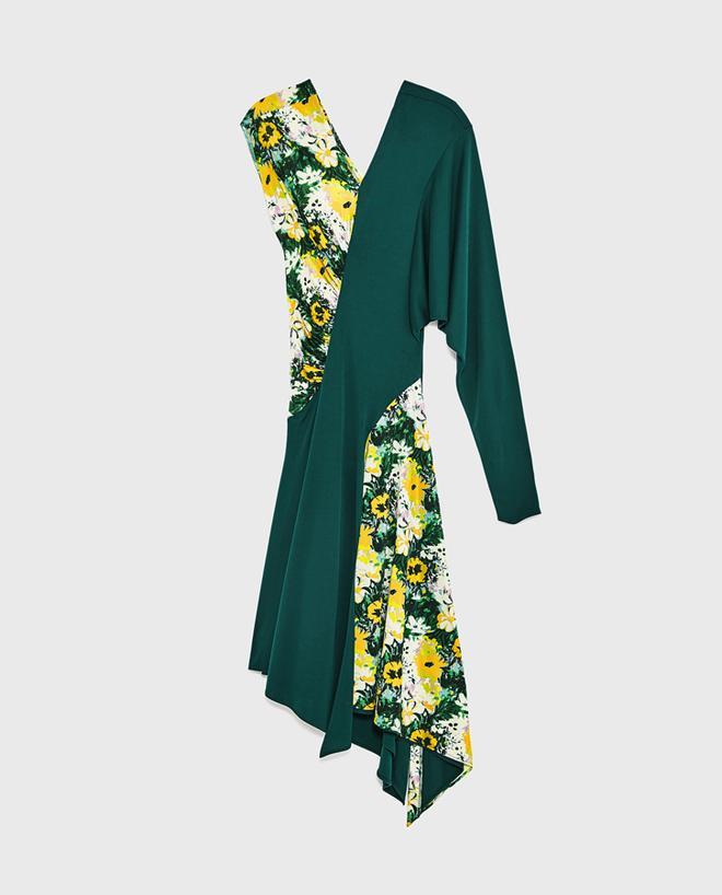 Zara Pre-fall 17: Vestido asimétrico combinado