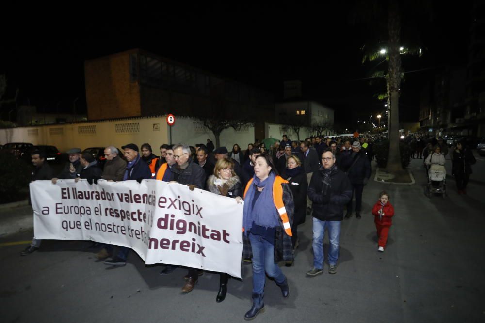 Protesta de citricultores en Castelló