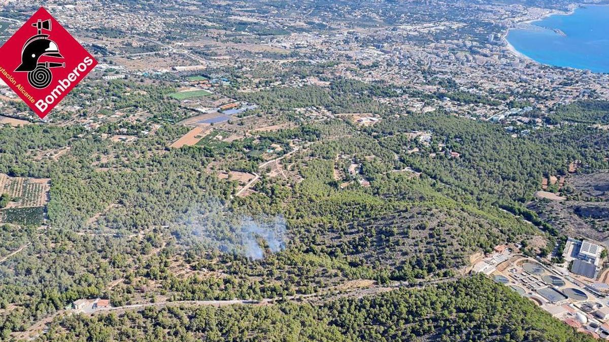 Incendio en el Parque Natural de Serra Gelada en Benidorm