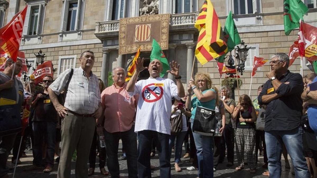 Manifestación de funcionarios de Catalunya