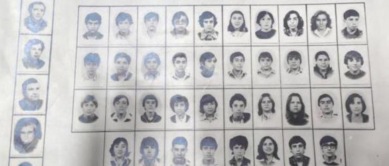 La orla de la promoción del curso 1978-79 en el colegio de Castrillón.