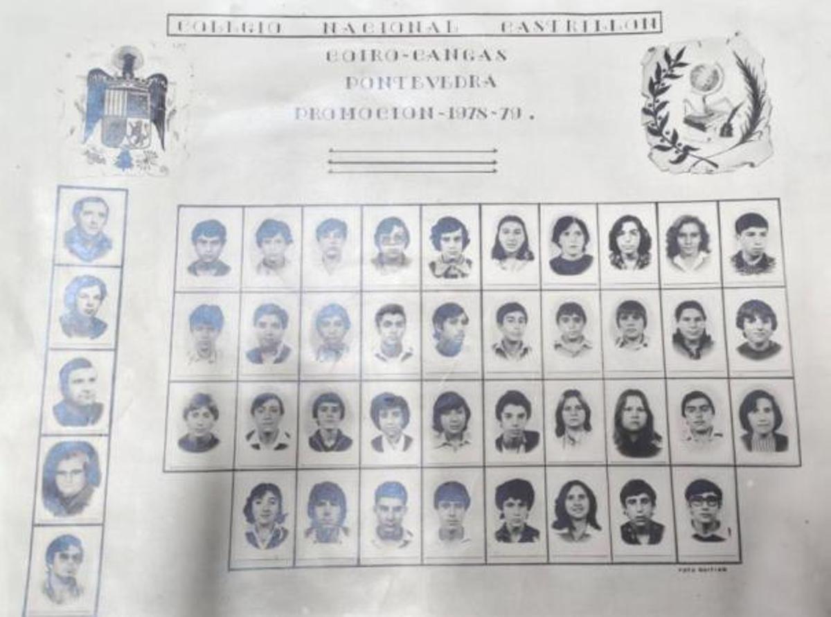 La orla de la promoción del curso 1977-78 en el colegio de Castrillón. |