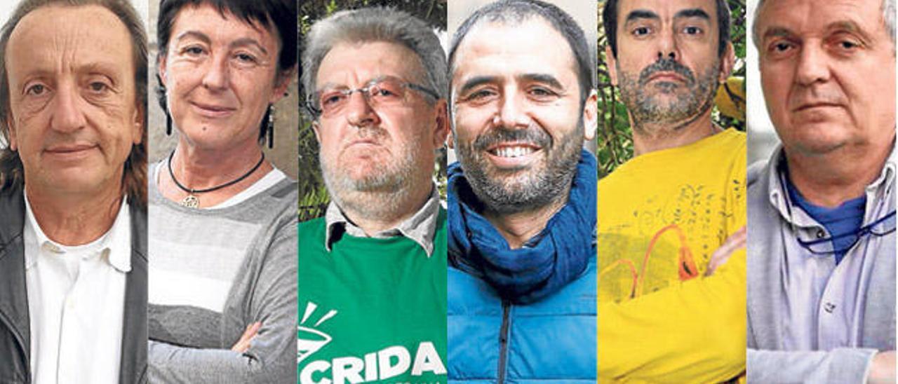 De izquierda a derecha: Cosme Orell, Maria Alarcón, Jaume Sastre, Antoni Baos, Jordi Bardají y Antoni Riera.