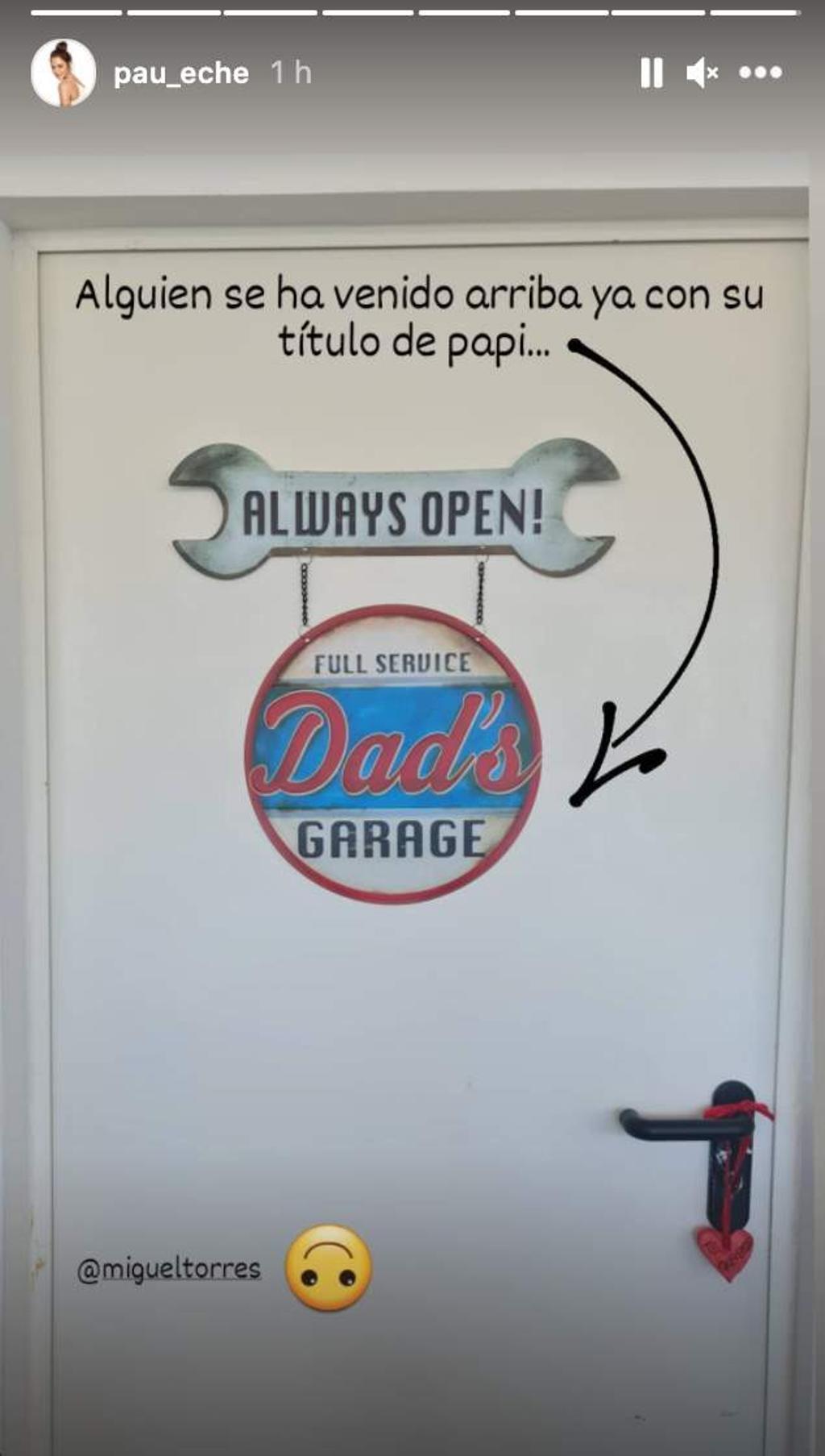 Paula Echevarría sube una foto del garagje del 'papá' Miguel Torres