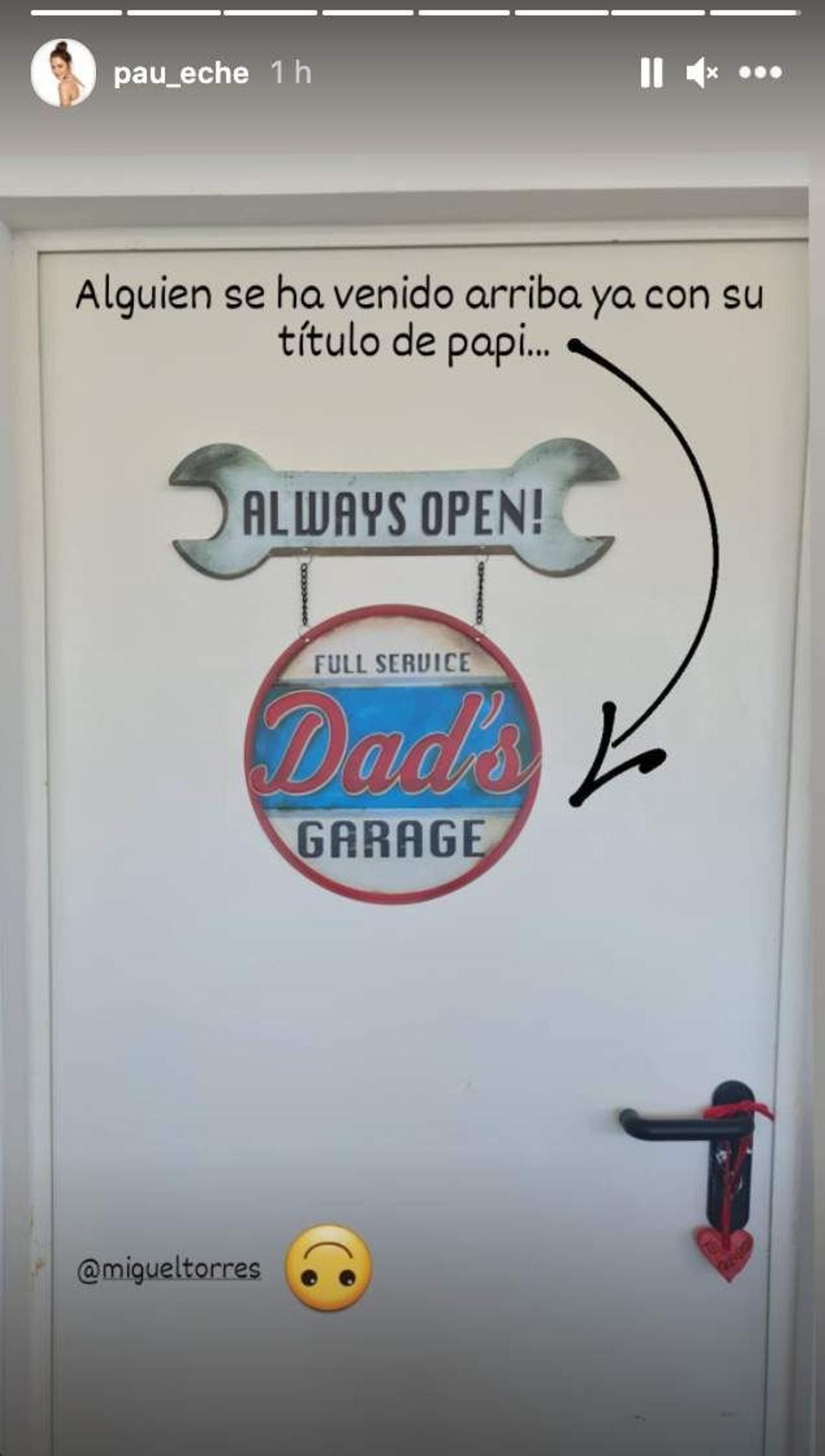 Paula Echevarría sube una foto del garagje del 'papá' Miguel Torres