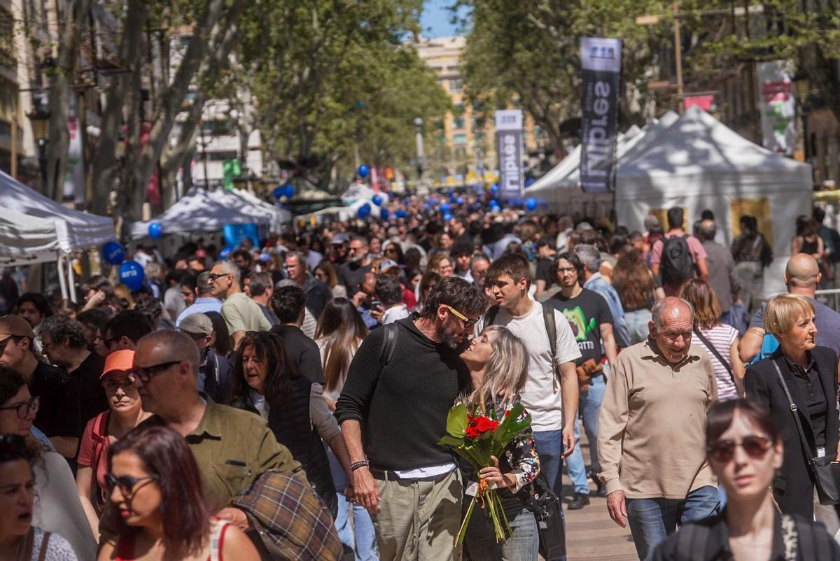Celebración del día de Sant Jordi en Barcelona