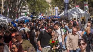 Celebración del día de Sant Jordi en Barcelona