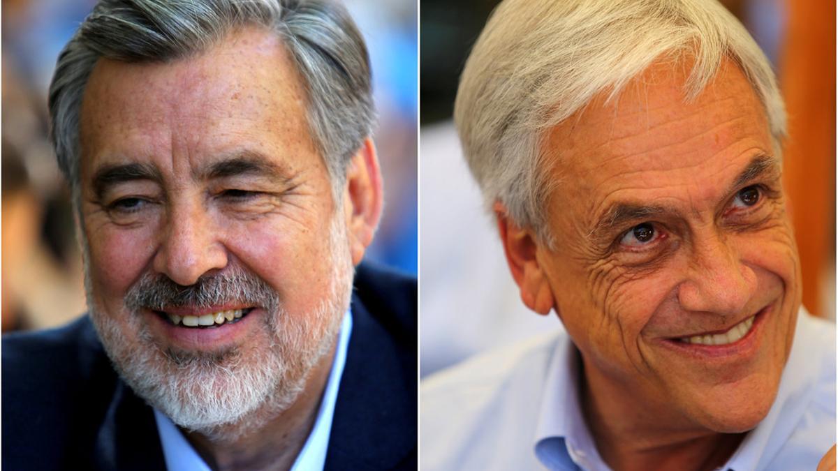 Alejandro Guillier, a la izquierda, y Sebastián Piñera, a la derecha, candidatos a la presidencia de Chile