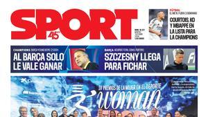 La portada de SPORT de hoy